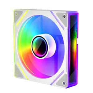 1st Player FC7 White Fan Kit with Remote and Hub, ARGB Cooling Fan Pack, Lighting Controller Included, Motherboard Synchronization Support, High Airflow PC Cooling Solution
