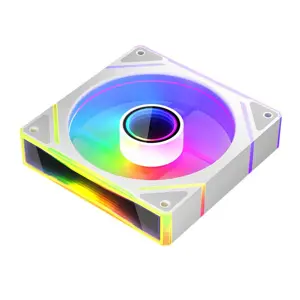 1st Player FC7 White Fan Kit with Remote and Hub, ARGB Cooling Fan Pack, Lighting Controller Included, Motherboard Synchronization Support, High Airflow PC Cooling Solution