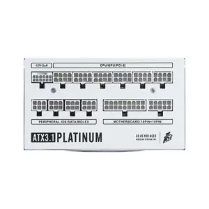 1st Player NGDP Platinum 1000W White Power Supply, 80 Plus Platinum Certified Efficiency, Fully Modular Cable Design, ATX 3.1 and PCIe 5.1 Ready, High-Performance Gaming PSU