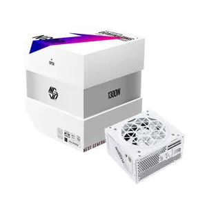 1st Player NGDP Platinum 1300W White Power Supply, 80 Plus Platinum Certified Efficiency, Fully Modular Cable Design, ATX 3.0 and PCIe 5.0 Ready, High-End Gaming and Workstation PSU