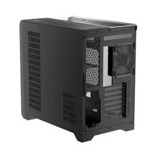 1st Player RT7 Black Gaming Case with Digital Display, Panoramic Tempered Glass Mid-Tower Chassis with Integrated Display Panel