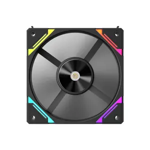 1st Player XF7 Black ARGB Cooling Fan, 120mm Fan Size, Addressable RGB Lighting Effects, High Airflow Performance, PWM PC Case Cooling Fan