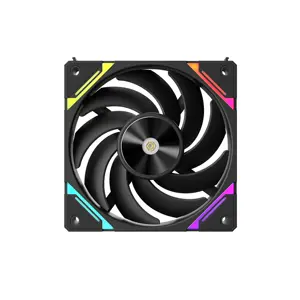 1st Player XF7 Black ARGB Cooling Fan, 120mm Fan Size, Addressable RGB Lighting Effects, High Airflow Performance, PWM PC Case Cooling Fan