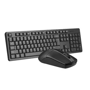 A4Tech 3330NS Multimedia 2.4GHz Wireless Keyboard and Mouse Combo Set, GK-3 Multimedia Keyboard, G3-330NS Silent Click Mouse, 2000 DPI Adjustable Sensor, 12 Hotkeys