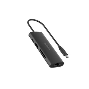 A4Tech DST-80C USB-C 8-in-1 Docking Station, 4K@30Hz HDMI Output, USB-C 100W Power Delivery, Gigabit LAN Port, USB 3.0 Hub, SD/TF Card Reader