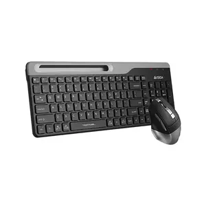 A4Tech FB2535CS Bluetooth & 2.4GHz Wireless Keyboard and Mouse Combo Set, Multi-Device Connectivity, Silent Click Mouse, Adjustable DPI Control, Compact Keyboard Design, Smoky Gray Edition