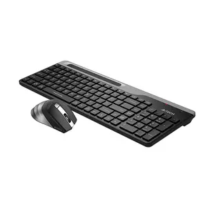 A4Tech FB2535CS Bluetooth & 2.4GHz Wireless Keyboard and Mouse Combo Set, Multi-Device Connectivity, Silent Click Mouse, Adjustable DPI Control, Compact Keyboard Design, Smoky Gray Edition