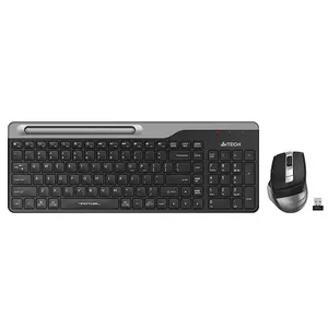 A4Tech FB2535CS Bluetooth & 2.4GHz Wireless Keyboard and Mouse Combo Set, Multi-Device Connectivity, Silent Click Mouse, Adjustable DPI Control, Compact Keyboard Design, Smoky Gray Edition