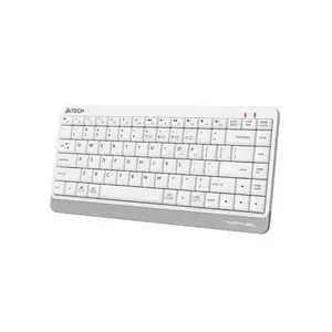 A4Tech FBK11 Mini Bluetooth & 2.4GHz Wireless Keyboard, Switch Up to 4 Devices, Compact Layout, Round-Square Keycaps, Multimedia Hotkeys, White