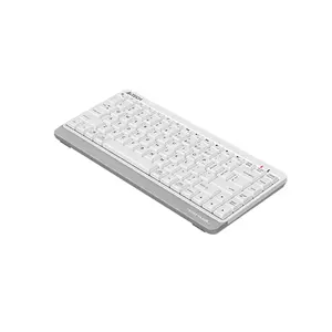 A4Tech FBK11 Mini Bluetooth & 2.4GHz Wireless Keyboard, Switch Up to 4 Devices, Compact Layout, Round-Square Keycaps, Multimedia Hotkeys, White