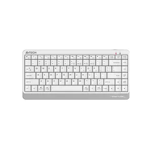 A4Tech FBK11 Mini Bluetooth & 2.4GHz Wireless Keyboard, Switch Up to 4 Devices, Compact Layout, Round-Square Keycaps, Multimedia Hotkeys, White