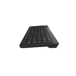 A4Tech FBK22AS Mini QuietKey Bluetooth & 2.4GHz Wireless Keyboard, Pair Up to 4 Devices, TKL Compact Design, Chocolate Keycaps, USB-C Adapter Included, Black Edition