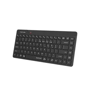 A4Tech FBK22AS Mini QuietKey Bluetooth & 2.4GHz Wireless Keyboard, Pair Up to 4 Devices, TKL Compact Design, Chocolate Keycaps, USB-C Adapter Included, Black Edition