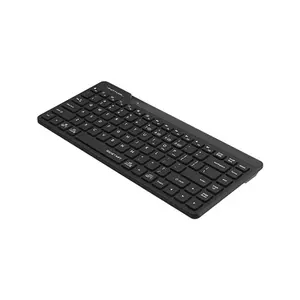 A4Tech FBK22AS Mini QuietKey Bluetooth & 2.4GHz Wireless Keyboard, Pair Up to 4 Devices, TKL Compact Design, Chocolate Keycaps, USB-C Adapter Included, Black Edition