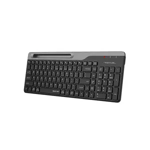 A4Tech FBK25 QuietKey Bluetooth & 2.4GHz Wireless Keyboard, Pair Up to 4 Devices, Low-Profile Chocolate Keycaps, Compact Layout, Black Edition