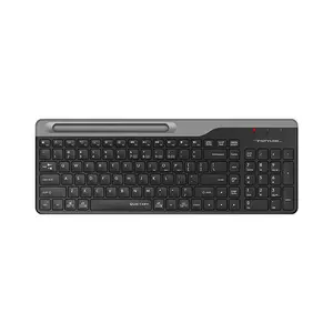 A4Tech FBK25 QuietKey Bluetooth & 2.4GHz Wireless Keyboard, Pair Up to 4 Devices, Low-Profile Chocolate Keycaps, Compact Layout, Black Edition