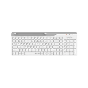 A4Tech FBK25 QuietKey Bluetooth & 2.4GHz Wireless Keyboard, Pair Up to 4 Devices, Low-Profile Chocolate Keycaps, Compact Layout, White Edition