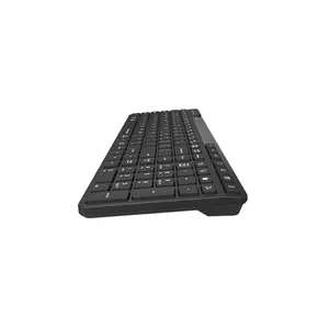 A4Tech FBK27C AS QuietKey Bluetooth & 2.4GHz Wireless Rechargeable Keyboard, Pair Up to 3 Devices, USB Type-C Charging, Low-Profile Chocolate Keycaps, Black 