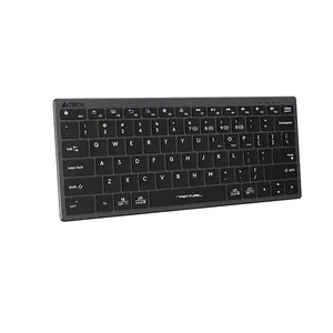 A4Tech FBX51C Mini Slim Bluetooth & 2.4GHz Wireless Rechargeable Keyboard, Switch Up to 4 Devices, Scissor Switch Keys, USB Type-C Charging, Compact Lightweight Design, Grey Edition