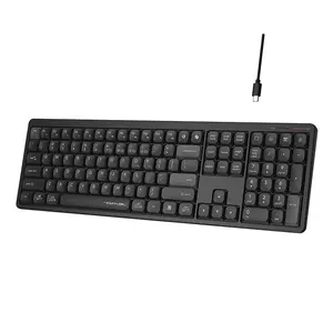 A4Tech FBX55C Bluetooth & 2.4GHz Wireless Rechargeable Keyboard, Switch Up to 4 Devices, Scissor Switch Keys, USB Type-C Charging, 1000Hz Report Rate, Black Edition
