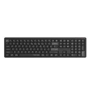 A4Tech FBX55C Bluetooth & 2.4GHz Wireless Rechargeable Keyboard, Switch Up to 4 Devices, Scissor Switch Keys, USB Type-C Charging, 1000Hz Report Rate, Black Edition