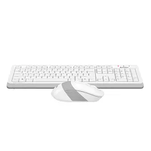 A4Tech FG1010S Multimedia 2.4GHz Wireless Keyboard and Mouse Combo Set, FGK10 Multimedia Keyboard, FG10S Silent Click Mouse, 2000 DPI Adjustable Sensor, White Edition