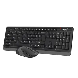 A4Tech FG1010S Multimedia 2.4GHz Wireless Keyboard and Mouse Combo Set, FGK10 Multimedia Keyboard, FG10S Silent Click Mouse, 2000 DPI Adjustable Sensor, Grey Edition
