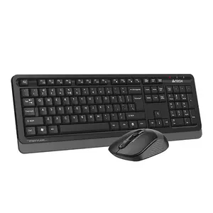 A4Tech FG1010S Multimedia 2.4GHz Wireless Keyboard and Mouse Combo Set, FGK10 Multimedia Keyboard, FG10S Silent Click Mouse, 2000 DPI Adjustable Sensor, Grey Edition