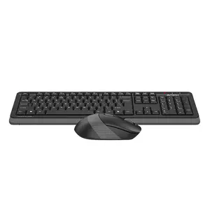 A4Tech FG1010S Multimedia 2.4GHz Wireless Keyboard and Mouse Combo Set, FGK10 Multimedia Keyboard, FG10S Silent Click Mouse, 2000 DPI Adjustable Sensor, Grey Edition