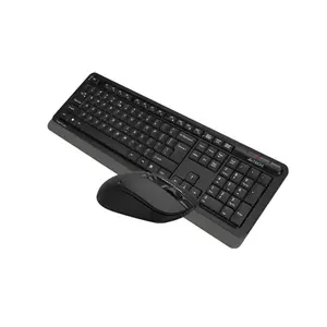 A4Tech FG1012S Multimedia 2.4GHz Wireless Keyboard and Mouse Combo Set, FGK10 Multimedia Keyboard, FG12S Silent Click Mouse, 2000 DPI Adjustable Sensor, 16-in-1 Gesture Support, Black Edition 