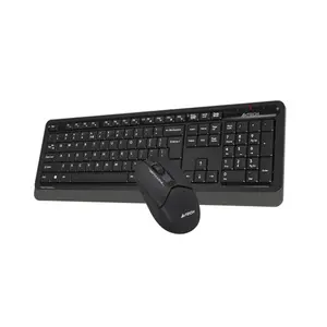 A4Tech FG1012S Multimedia 2.4GHz Wireless Keyboard and Mouse Combo Set, FGK10 Multimedia Keyboard, FG12S Silent Click Mouse, 2000 DPI Adjustable Sensor, 16-in-1 Gesture Support, Black Edition 