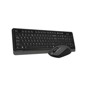 A4Tech FG1012S Multimedia 2.4GHz Wireless Keyboard and Mouse Combo Set, FGK10 Multimedia Keyboard, FG12S Silent Click Mouse, 2000 DPI Adjustable Sensor, 16-in-1 Gesture Support, Black Edition 