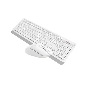 A4Tech FG1012S Multimedia 2.4GHz Wireless Keyboard and Mouse Combo Set, FGK10 Multimedia Keyboard, FG12S Silent Click Mouse, 2000 DPI Adjustable Sensor, 16-in-1 Gesture Support, White Edition 