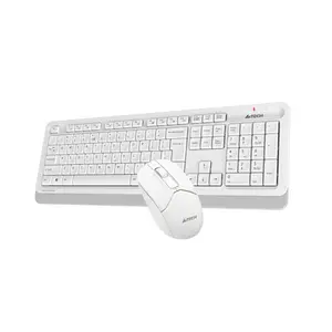A4Tech FG1012S Multimedia 2.4GHz Wireless Keyboard and Mouse Combo Set, FGK10 Multimedia Keyboard, FG12S Silent Click Mouse, 2000 DPI Adjustable Sensor, 16-in-1 Gesture Support, White Edition 