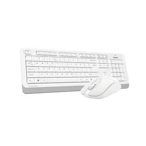 A4Tech FG1012S Multimedia 2.4GHz Wireless Keyboard and Mouse Combo Set, FGK10 Multimedia Keyboard, FG12S Silent Click Mouse, 2000 DPI Adjustable Sensor, 16-in-1 Gesture Support, White Edition 