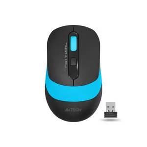 A4Tech FG10S Silent Click Wireless Mouse, 2000 DPI 4-Level Adjustable Optical Sensor, 2.4GHz Wireless Connectivity, 16-in-One Gesture Support, Ergonomic Symmetrical Design