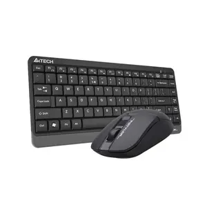 A4Tech FG1112S Multimedia 2.4GHz Wireless Keyboard and Mouse Combo Set , FGK11 Compact Keyboard, FG12 Silent Click Mouse, 1200 DPI Optical Sensor, Splash-Proof Design, Black Edition