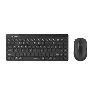 A4Tech FG2200 Air2 QuietKey Multimedia 2.4GHz Wireless Keyboard and Mouse Combo Set, QuietKey Keyboard, Silent Click Mouse, Air Mouse Function, 2000 DPI Adjustable Sensor, Black Edition