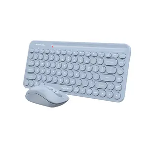 A4Tech FG3200 Air2 QuietKey Compact 2.4GHz Wireless Keyboard and Mouse Combo Set, Silent Click Mouse, 2000 DPI 4-Level Adjustable Sensor, Air Mouse Function, Ultra-Slim Keycaps, Blue Edition