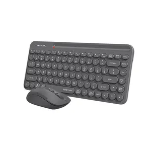 A4Tech FG3200 Air2 QuietKey Compact 2.4GHz Wireless Keyboard and Mouse Combo Set, Silent Click Mouse, 2000 DPI 4-Level Adjustable Sensor, Air Mouse Function, Ultra-Slim Keycaps, Grey Edition