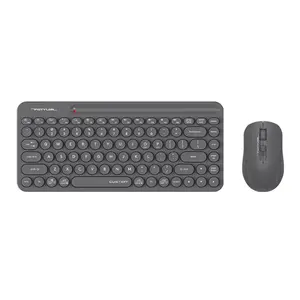 A4Tech FG3200 Air2 QuietKey Compact 2.4GHz Wireless Keyboard and Mouse Combo Set, Silent Click Mouse, 2000 DPI 4-Level Adjustable Sensor, Air Mouse Function, Ultra-Slim Keycaps, Grey Edition