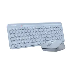 A4Tech FG3300 Air2 QuietKey 2-Zone Multimedia 2.4GHz Wireless Keyboard and Mouse Combo Set, QuietKey Keyboard, Silent Click Mouse, Air Mouse Function, 2000 DPI Adjustable Sensor, Blue Edition