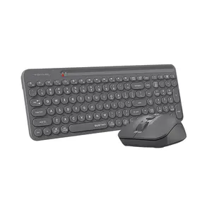 A4Tech FG3300 Air2 QuietKey 2-Zone Multimedia 2.4GHz Wireless Keyboard and Mouse Combo Set, QuietKey Keyboard, Silent Click Mouse, Air Mouse Function, 2000 DPI Adjustable Sensor, Grey Edition
