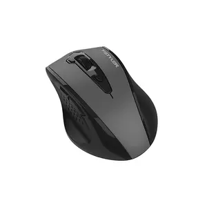 A4Tech FG55S Plus Silent Click Wireless Mouse, 3200 DPI 5-Level Adjustable Optical Sensor, 2X Double-Click Button, 2 Thumb Side Buttons, 2.4GHz Wireless Connectivity, Black Edition