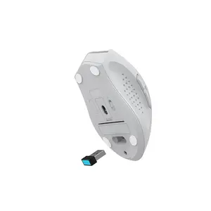 A4Tech FG55S Plus Silent Click Wireless Mouse, 3200 DPI 5-Level Adjustable Optical Sensor, 2X Double-Click Button, 2 Thumb Side Buttons, 2.4GHz Wireless Connectivity, White Edition