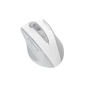 A4Tech FG55S Plus Silent Click Wireless Mouse, 3200 DPI 5-Level Adjustable Optical Sensor, 2X Double-Click Button, 2 Thumb Side Buttons, 2.4GHz Wireless Connectivity, White Edition
