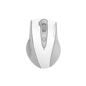 A4Tech FG55S Plus Silent Click Wireless Mouse, 3200 DPI 5-Level Adjustable Optical Sensor, 2X Double-Click Button, 2 Thumb Side Buttons, 2.4GHz Wireless Connectivity, White Edition