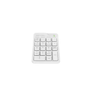 A4Tech FGK21C 2.4GHz Rechargeable Wireless Numeric Keypad, USB Type-C Charging, 18-Key Layout, Ultra-Slim Chocolate Keycaps, Laser Engraved Keycaps, Compact Wireless Numpad, White Edition 