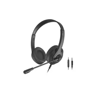 A4Tech FH100i Stereo USB Headset, Rotatable Unidirectional Microphone, 50mm Speaker Drivers, In-Line Controller, USB Plug-and-Play Connectivity, Comfortable Over-Ear Design