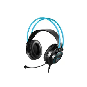 A4Tech FH200i Conference Over-Ear Headphone, Noise Cancelling Unidirectional Microphone, 50mm Speaker Drivers, 3.5mm Audio Jack, Adjustable Volume Control, Lightweight Design, Blue Edition